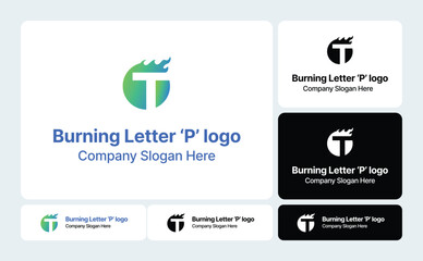 Burning Letter ‘P’ Logo | Fire-Inspired Typography