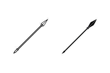 Two Black Spear Designs On A White Background Illustration