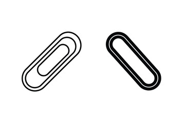 Obraz premium Black And White Paper Clip Minimalist Office Stationary School Supply Icon