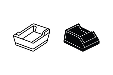 Tape Dispenser Icons In Outline And Solid Styles Isolated On White Background
