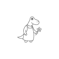crocodile with flower