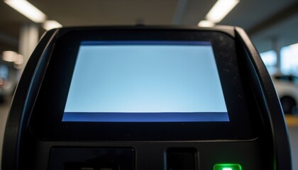 Fototapeta premium Digital Parking Meter Display in Indoor Garage Setting 