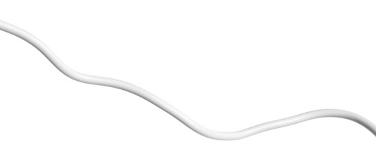 One color electrical wire on white background