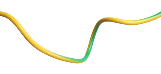 One colorful electrical wire on white background