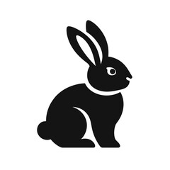 rabbit  silhouette icon clipart image isolated on white background