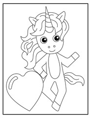 Unicorn KDP Interior coloring page for kids