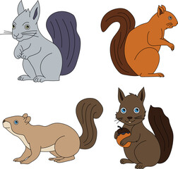 Squirrel Clipart Set: Hand-drawn Squirrel Illustrations: Doodle Cartoon Squirrels for Crafters, Designers, and DIY Lovers.