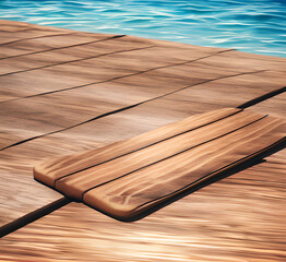 You are invited to place an inscription on a wooden sign with a beach summer background,generative ai