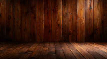 Textured Wooden Backdrop with Rich Brown Tones and Warm Lighting for Design Backgrounds