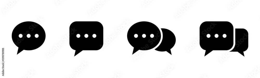 Leinwandbilder Set of Chat Message Speech Bubbles icons . Talk bubble speech, Communication icons. vector design elements