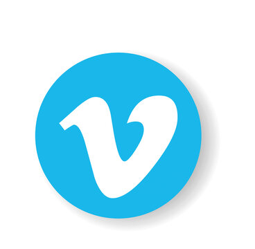 vimeo logo with shadow. vimeo icon with shadow	
