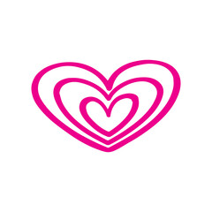 Heart clip art design on plain white transparent isolated background for card, shirt, hoodie, sweatshirt, apparel, tag, mug, icon, poster or badge