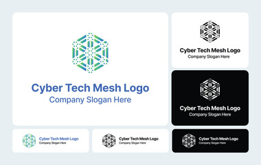 Naklejka premium Cyber Tech Mesh Logo