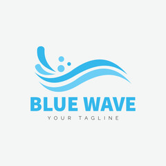 Obraz premium Abstract Water Movement Blue Vector Logo Illustration