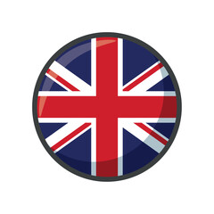 Obraz premium Vector Illustration of the United Kingdom National Flag in a Circular Icon Design Representing the Union Jack, British Heritage, and National Identity