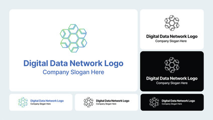 Digital Data Network Logo Design - Modern and Connected