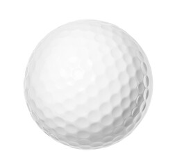 One golf ball isolated on white. Sport equipment