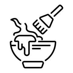 A linear style icon of hair dye mixture 