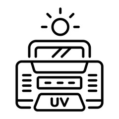 A uv machine icon in linear style 