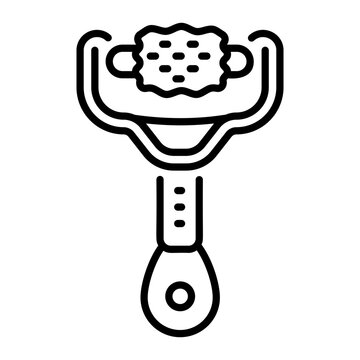 recommend clip art: A linear style icon of a facial roller 