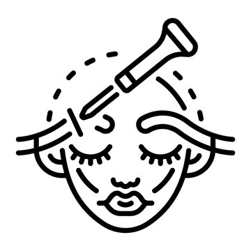 A line style icon showing eyebrow shaping 