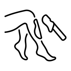 A linear style icon of leg waxing 