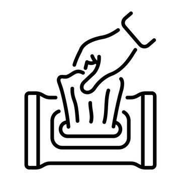 hand pulling wipe from container clip art preview