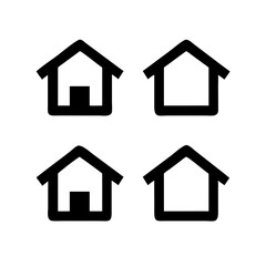 Title: Web home icon for apps and websites. Collection home icons. House symbol.House icon set. Home vector illustration sign. Hotel symbol.

