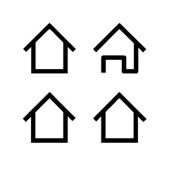 Obraz premium Title: Web home icon for apps and websites. Collection home icons. House symbol.House icon set. Home vector illustration sign. Hotel symbol.