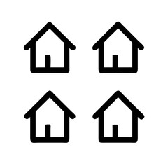 Obraz premium Title: Web home icon for apps and websites. Collection home icons. House symbol.House icon set. Home vector illustration sign. Hotel symbol.