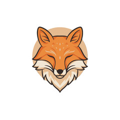 Obraz premium Cute fox head with eyes closed