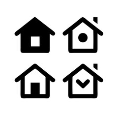 Title: Web home icon for apps and websites. Collection home icons. House symbol.House icon set. Home vector illustration sign. Hotel symbol.

