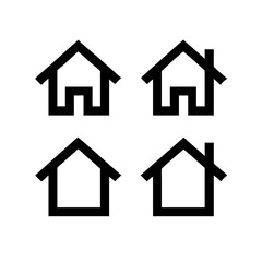 Title: Web home icon for apps and websites. Collection home icons. House symbol.House icon set. Home vector illustration sign. Hotel symbol.

