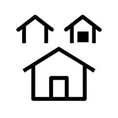 Web home icon for apps and websites. Collection home icons. House symbol.House icon set. Home vector illustration sign. Hotel symbol. 
