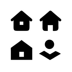 Title: Web home icon for apps and websites. Collection home icons. House symbol.House icon set. Home vector illustration sign. Hotel symbol.

