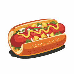 Italian Hot Dog with Peppers and Potatoes Art Print