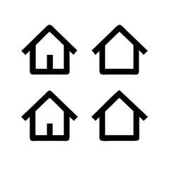 Obraz premium Web home icon for apps and websites. Collection home icons. House symbol.House icon set. Home vector illustration sign. Hotel symbol. 