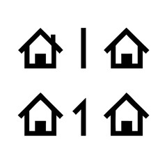Web home icon for apps and websites. Collection home icons. House symbol.House icon set. Home vector illustration sign. Hotel symbol. 
