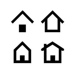 Obraz premium Title: Web home icon for apps and websites. Collection home icons. House symbol.House icon set. Home vector illustration sign. Hotel symbol.