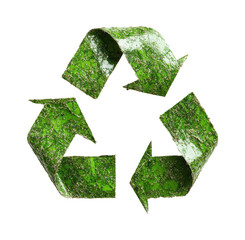 Symbol representing chaos with a green recycling motif on a white background Generative AI