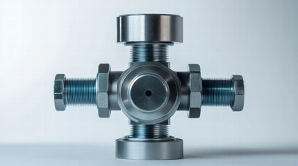 Industrial Intersection: A meticulously crafted metallic fitting, reflecting precision engineering, suggesting robust construction and the smooth convergence of technological elements.