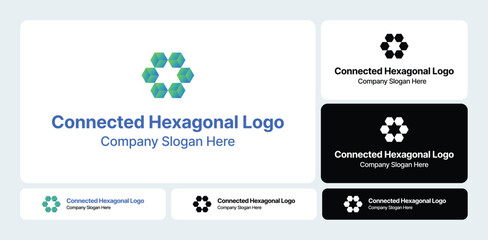 Connected Hexagonal Logo