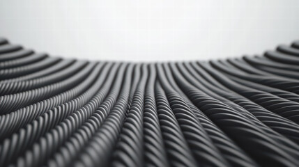Intricate Wires in Focus: A captivating display of industrial design, with rows of tightly coiled wires creating a rhythmic, textured pattern.