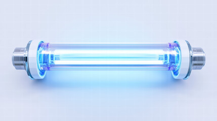 Obraz premium Illuminating Technology: A high-tech linear light source, emitting a bright blue glow. An emblem of advanced illumination in a sleek design
