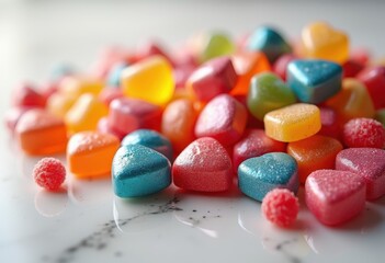 artfully arranged colorful candy display bright vivid variety sweet treats confectionery dessert inspiration, sweets, chewy, lollipop, gummy, chocolate