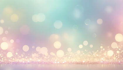 Opalescent Pastel Bokeh: Ethereal Soft Focus with Sparkle, Light Pink, Aqua, and Lavender.