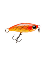 Intense fishing lure action shot vibrant studio close-up with cut-out background focus