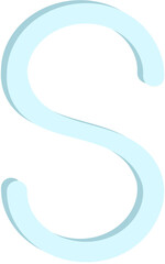 Lovely color and style of english alphabet capital letter S.