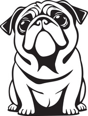 Pug dog. Hand drawn vector illustration