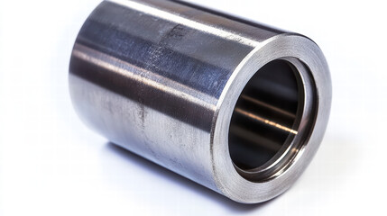 Metallic Cylinder Component: A detailed shot of a sleek, metallic cylinder component, reflecting light and showcasing the precision of its industrial design. This image highlights texture and shape.
